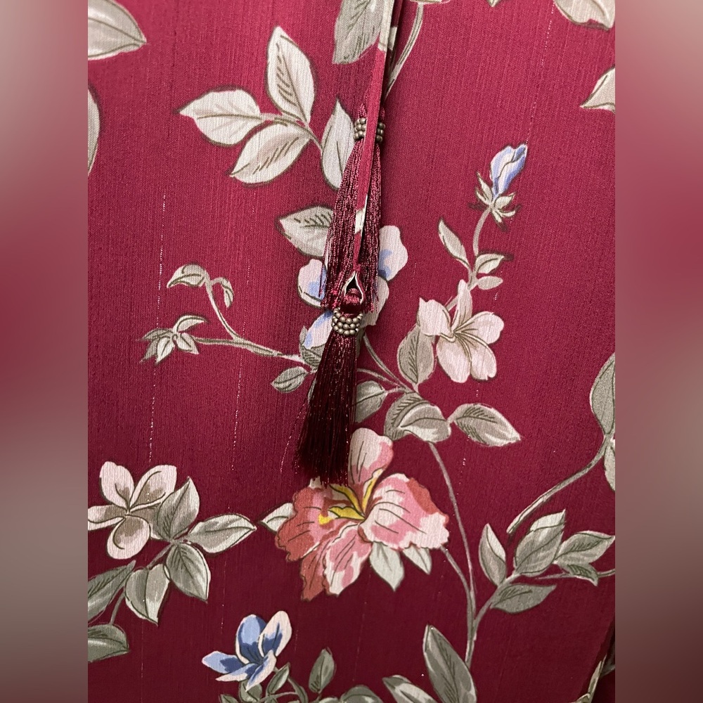 Tommy Bahama Painted Petal Midi Floral Dress | Large | Wine Colored - Picture 4 of 10